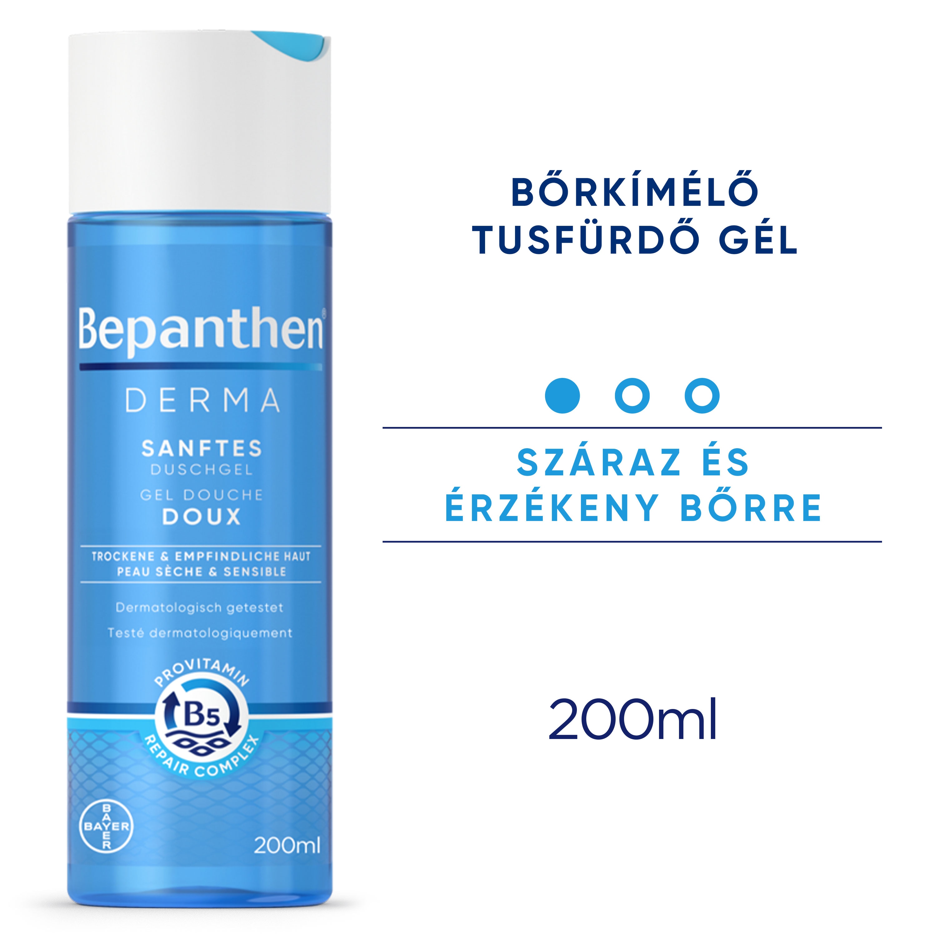 Bőrkímélő tusfürdő gél 200ml