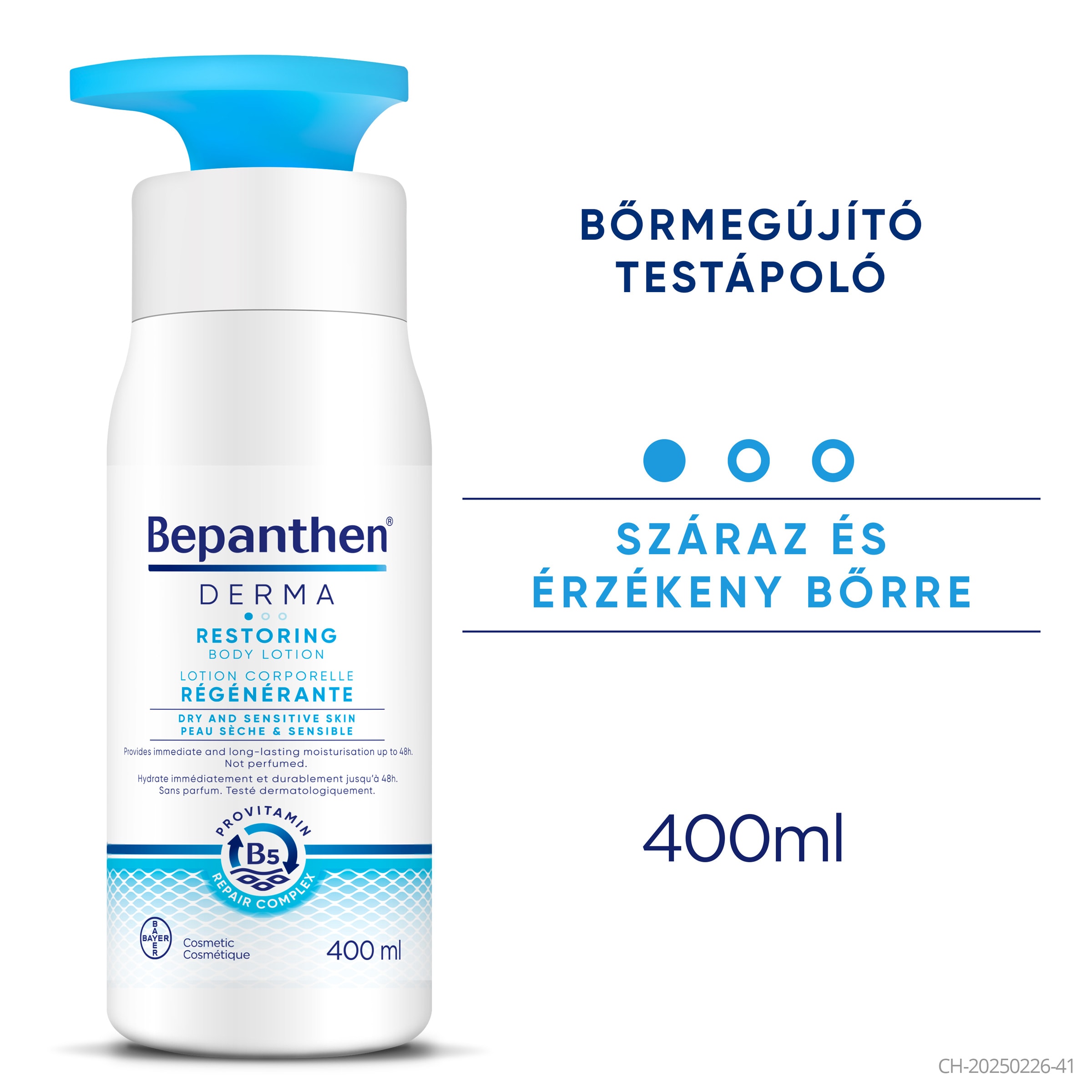 Bepanthen Derma Bőrmegújító testápoló 400ml
