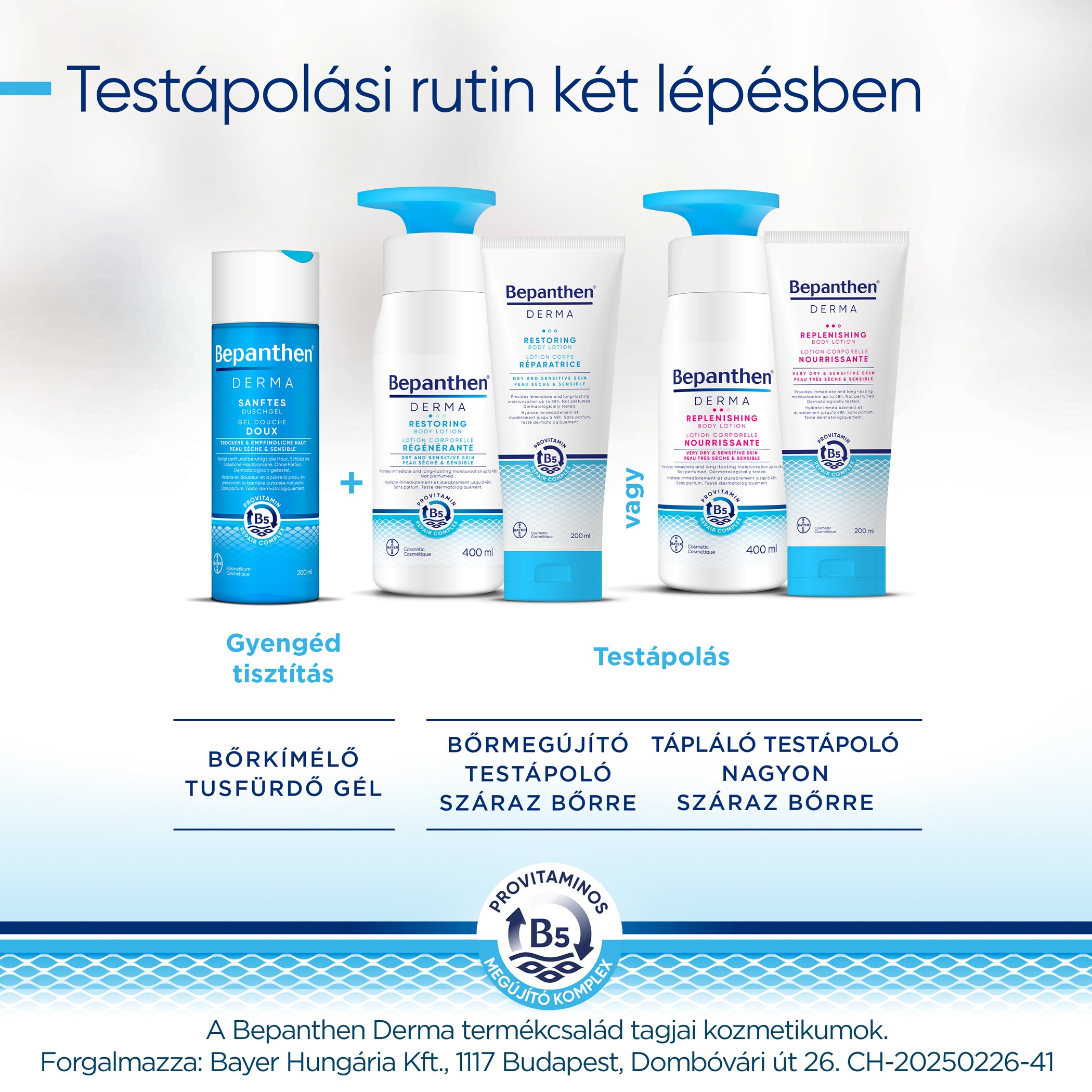 Bepanthen Derma Bőrmegújító testápoló 200ml
